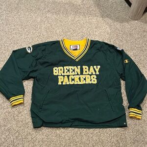 Vtg Champion NFL Pro Line Green Bay Packers pullover jacket sz L